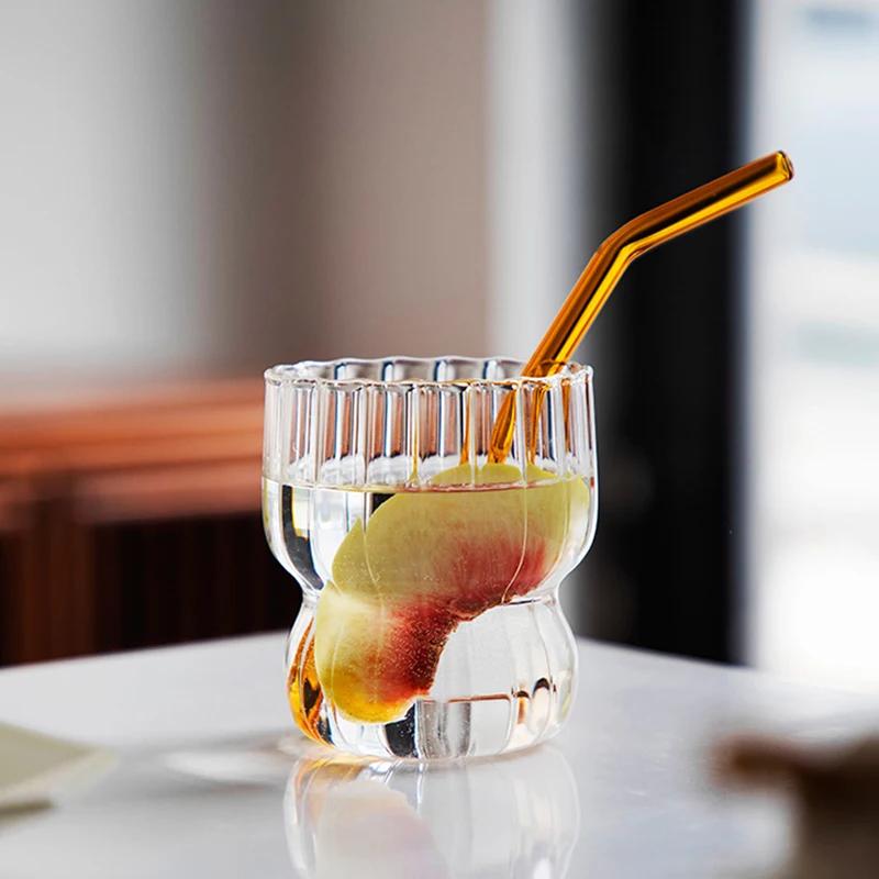 Transparent Glass Cup Coffee Mug Drinking Glasses Glassware for Cocktail Beer Soda Juice Home Bar Party Summer Drink Cups 300ml