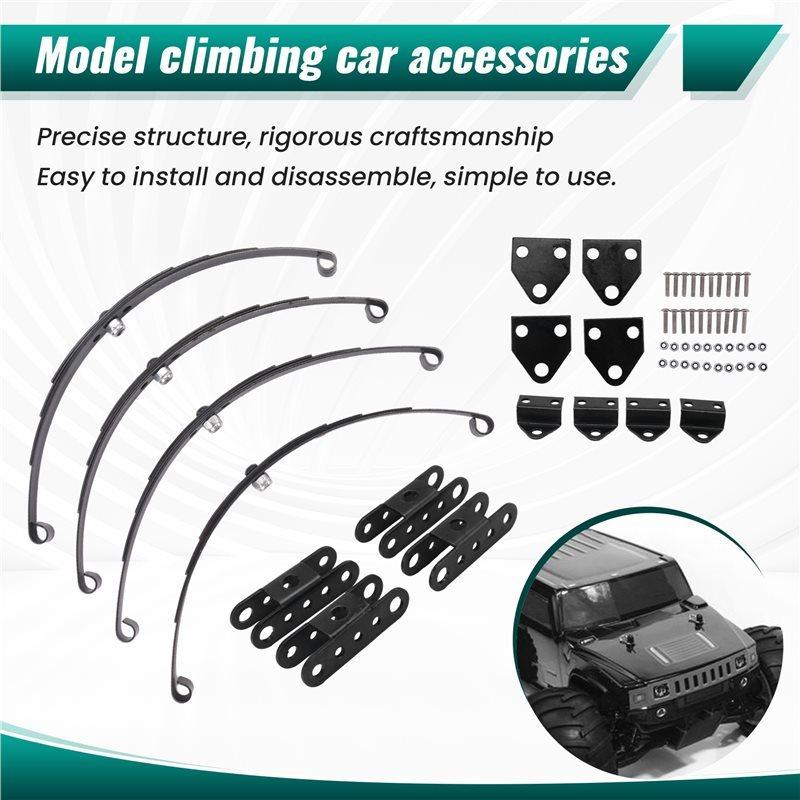 Highly Recommended-4Pcs 1/10 Leaf Springs Set Highlift Chassis For 1/10 D90 RC Crawler Car Parts Black