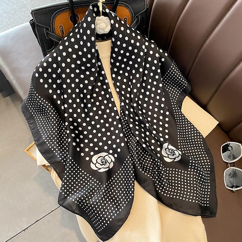 Классический цвет знаменитости темперамент шелковый шарф женский тренд универсальный искусственный шелковый шарф шарф 90 квадратный шарф