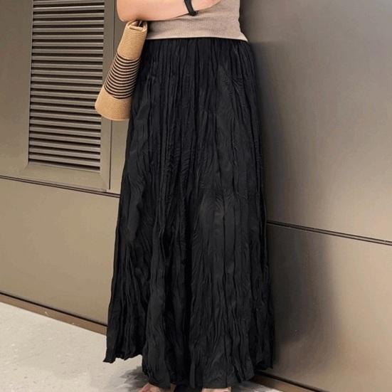 Женская юбка макси, эластичная юбка А-силуэта с высокой талией, плиссированная юбка, однотонная, с струящимся подолом, драпированная танцевальная юбка