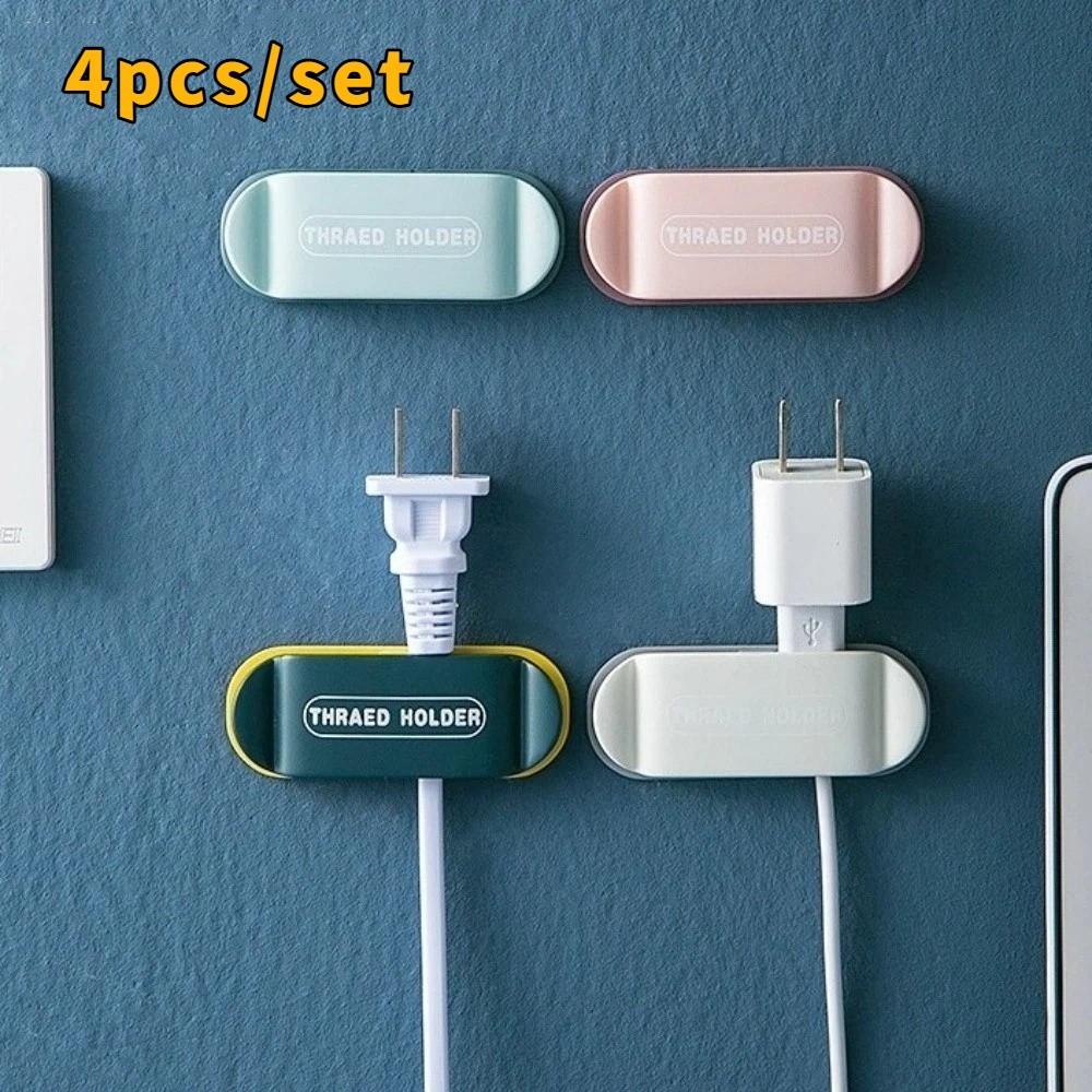 4pcs/set Self Adhesive Wire Clip Punch-Free Cable Management Minimalist Cable Organizer Kitchen