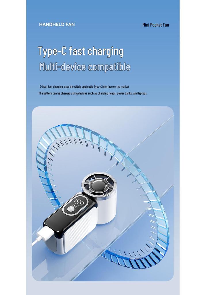 High-Speed Compact USB Mini Fan with Long-Lasting Battery