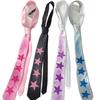 Vintage Finish Satin Necktie Y2K Style Preppy Tie Aesthetic Star Print Necktie  Harajuku Fashion