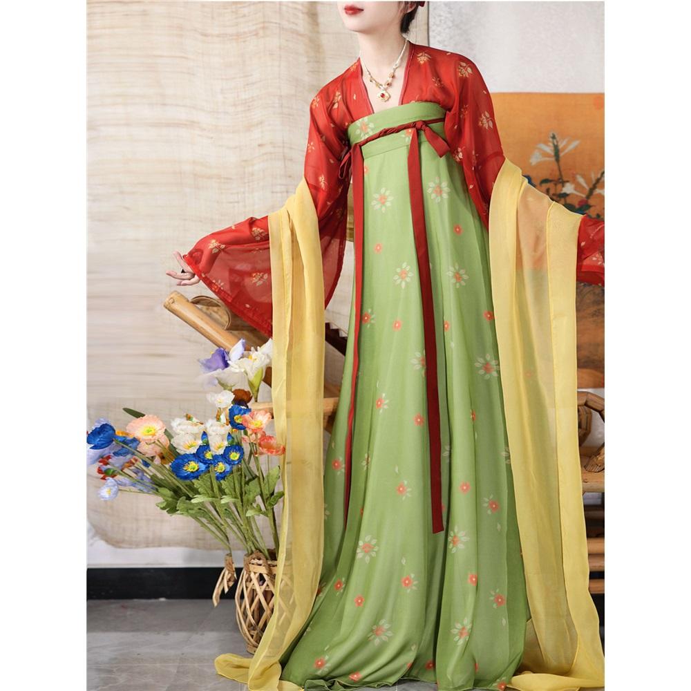 Restore The Chinese Tang Dynasty Style Hanfu Women, Breast-length Skirt Suit For Women