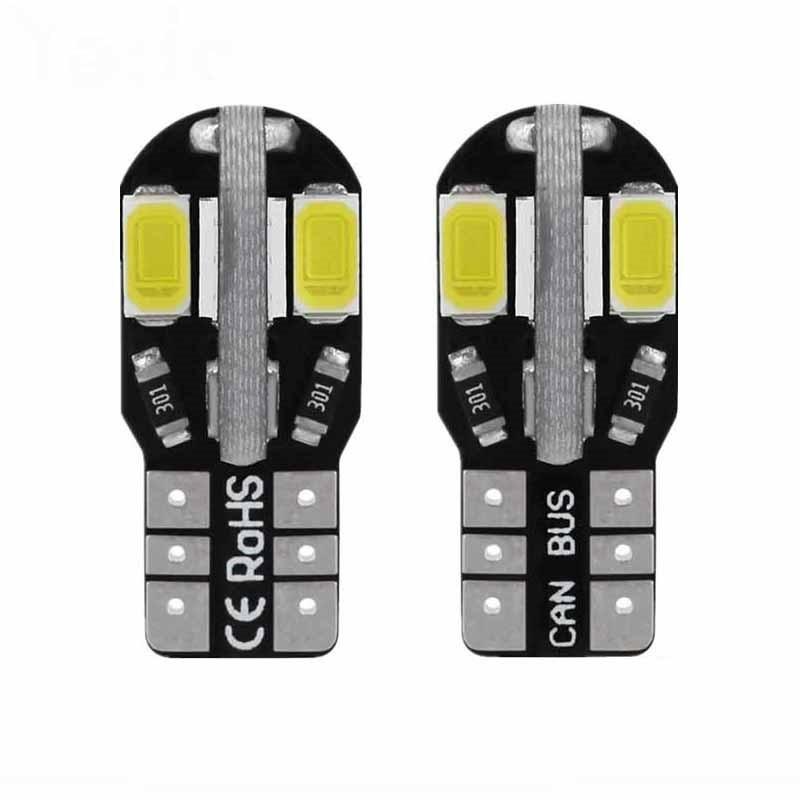 2 шт. салонная лампа Canbus без ошибок T10 5730 8SMD боковая клиновая лампа автомобиля белая лампа для стайлинга автомобилей