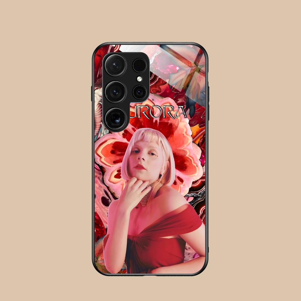 Стеклянный чехол для мобильного телефона Aurora Aksnes для Samsung Galaxy S26 S25 S24 S23 S22 S21 S20 Note20 Plus FE Ultra Разноцветный чехол