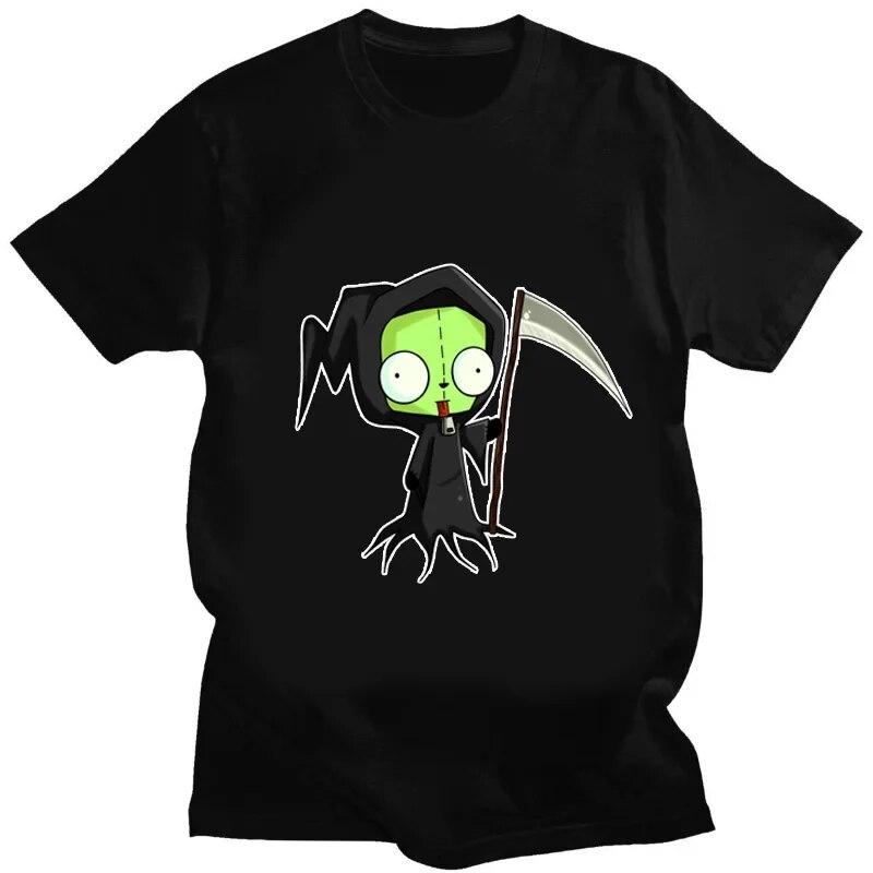 Футболка с рисунком «Захватчик Зим» Kawaii Zim Image, милая футболка с мультяшным принтом, унисекс, женская футболка в стиле ретро, ​​модная футболка для творчества с короткими рукавами