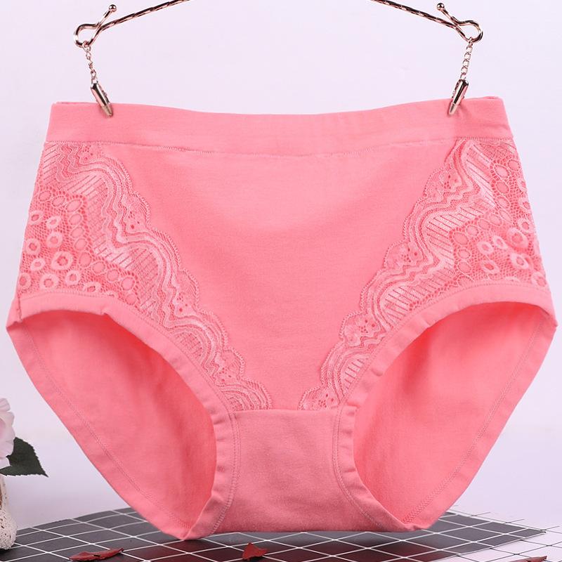 Mom Underwear for Women Panites High Waisted Pure Cotton Lace Middle-aged and Elderly Women Plus Size Triangle Panties