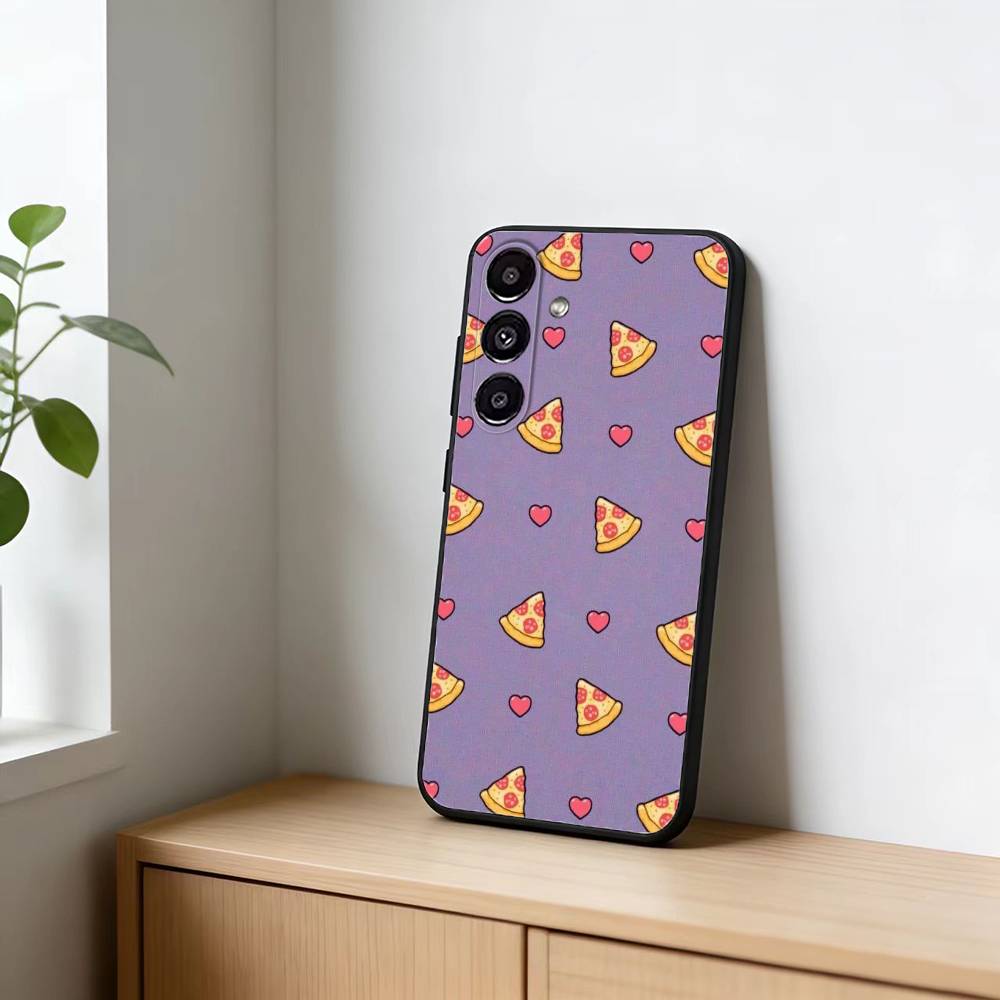 Вкусный мультяшный чехол-пицца для Samsung Galaxy A91,80,73,72 ,71,53,52,32 ,31,22,21s,20,Мягкий черный чехол