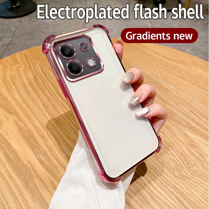 Чехол для Xiaomi Redmi Note 13 Pro 4G Чехол для телефона Xiaomi Poco M6 Pro 4G Блестящий блестящий силиконовый объектив камеры Мягкая задняя крышка