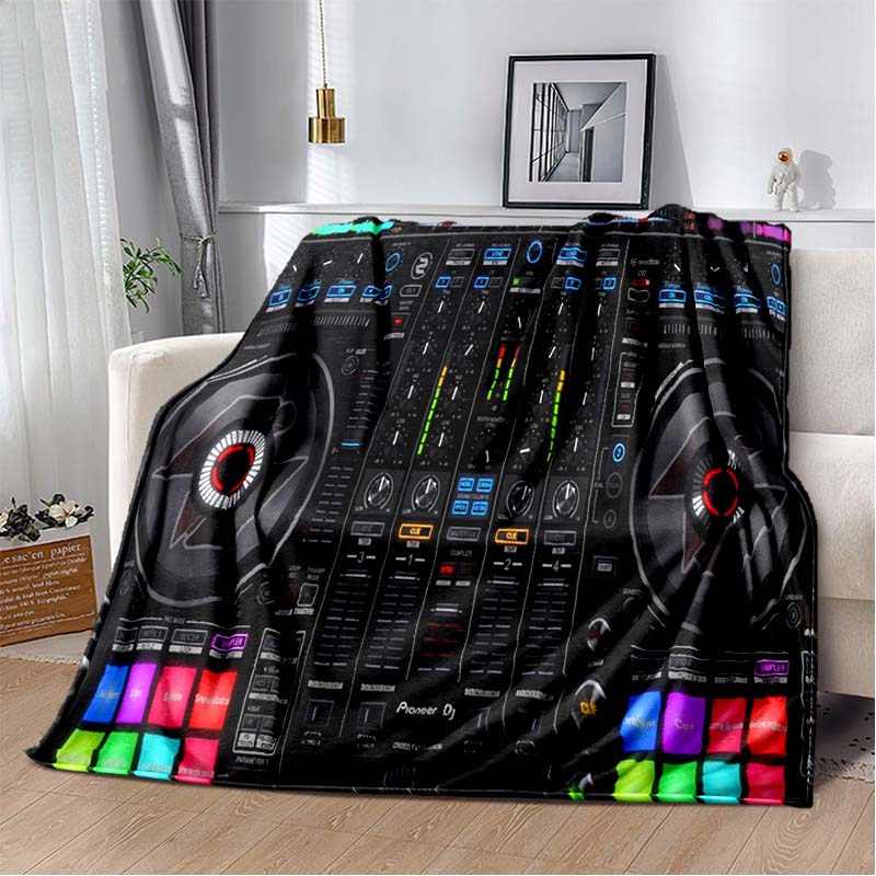 Плед с тематикой DJ Музыка Запись Экран Консоль Домашний Экстра Большой Теплый Мягкий Плед для Дивана-Кровати Покрывало для Кровати Плед для Путешествий Пикника Сна