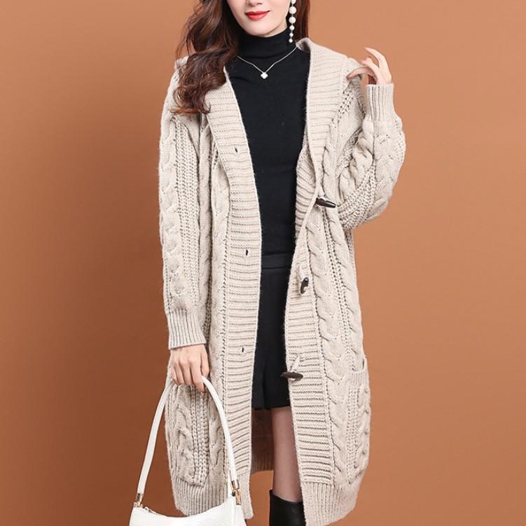 Женские свитера, пальто, однотонные, свободные, прямые, длинные, кардиганы с карманами, толстые свитера для женщин, повседневная уличная одежда, зима