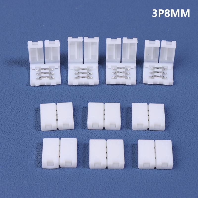10 шт. разъем для светодиодной ленты 8 мм 10 мм 2-контактный 3-контактный 4-контактный 3528 5050 RGB одноцветный беспаечный разъем для печатной платы без проводов для сварки