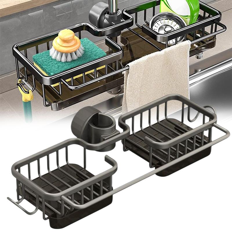 Кухонная раковина из нержавеющей стали, сушилка для губки, держатель для крана, вешалка для полотенец, полка-органайзер, кухонные принадлежности, держатель для слива раковины