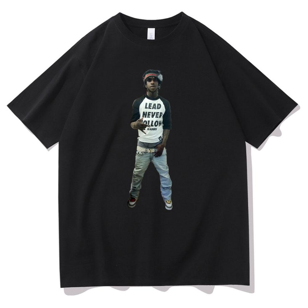 Рэпер Chief Keef Принт Футболка Лидируй Не Следуй За Лидерами Смешной Мем Мужская Женская Хип-Хоп Оверсайз Футболки Мужская 100% Хлопок Футболка