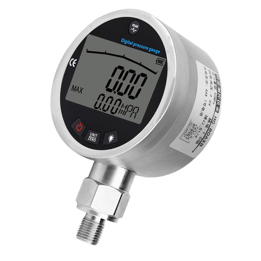 Цифровой циферблатный манометр с резьбовым креплением G14, ЖК-дисплей, измеритель давления для воды, воздуха, масла 0?40МПа