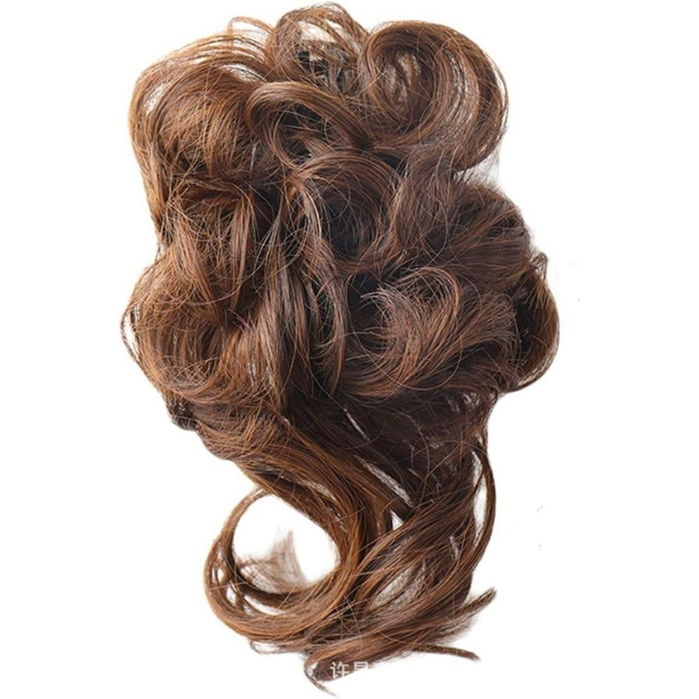 Ленивый пучок Накладка на волосы Зажим-краб - Растрепанный Объемный Вьющийся Пучок-пончик