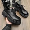 2024 новые мужские туфли на платформе с увеличенным голенищем, туфли Дерби, повседневные черные британские кожаные туфли для мужчин 6631-J