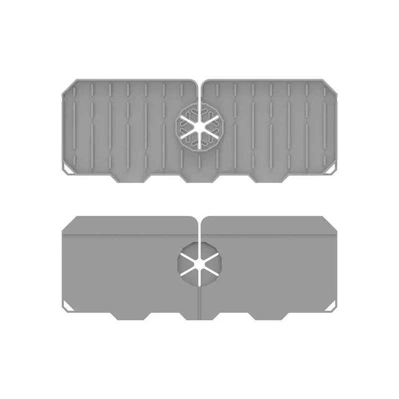 Silicone Kitchen Faucet Mat For Sink Sponge Drain Rack Foldable Sink Mat Faucet Splash Catcher Bathroom Countertop Protector Mat