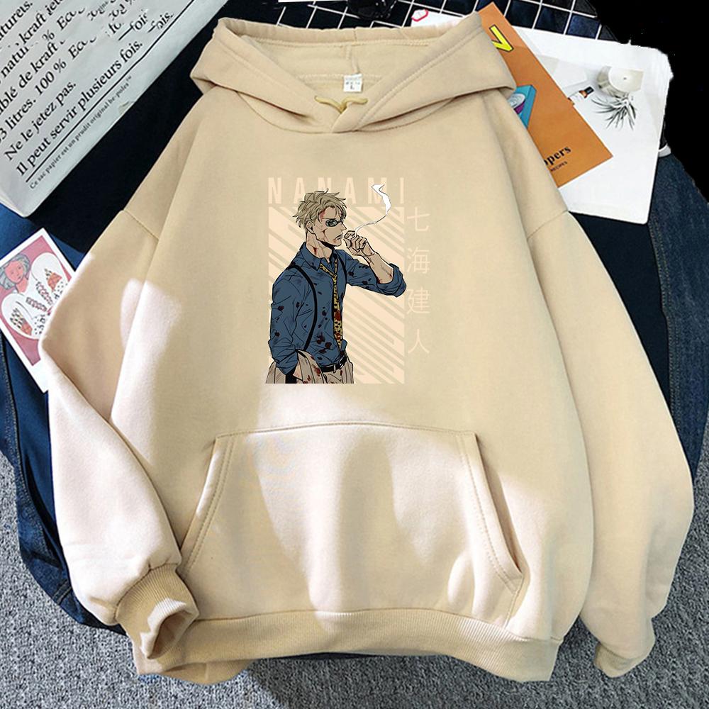 Японское Аниме Магическая Битва Нанами Кенто Графические Худи Оверсайз Толстовка с Капюшоном С Длинными Рукавами Худи Мужская Женская Одежда