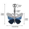 Butterfly Pendant Belly Button Ring Stainless Steel Light Luxury Navel Nail For Women Body Piercing Jewelry