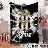 Custom Name Juventus Sportive Throws Blanket Flannel Blankets for Couch Bed Gifts for Men Women Picnic blanket Christmas fan gifts