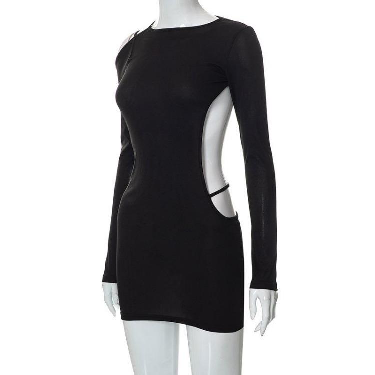 Сексуальное элегантное платье с открытой спиной для женщин, ажурное платье миди с длинным рукавом для вечеринки в клубе, весна-лето, горячая распродажа