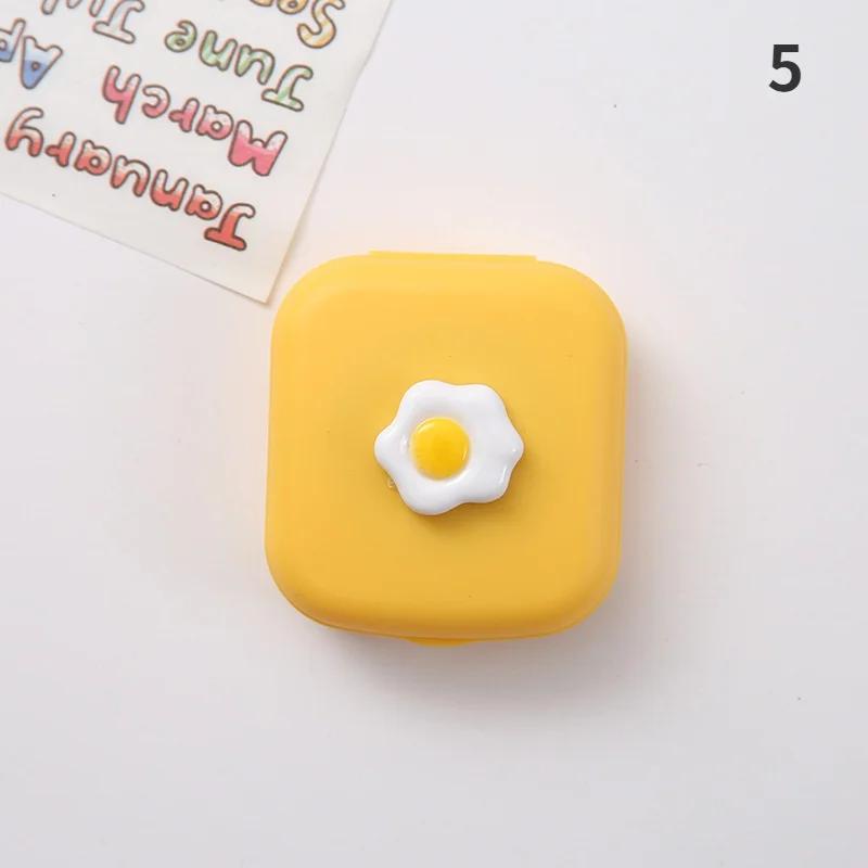 Портативная милая однотонная коробка для контактных линз с фруктами и конфетами, чехол для линз для ухода за глазами, чехол для очков, держатель, контейнер, подарок