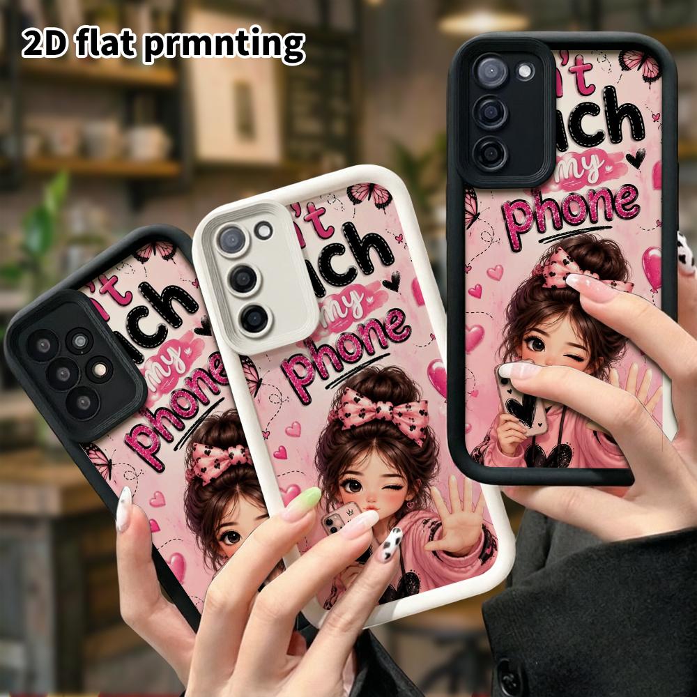 Phone Case: 2D Flat Samsung Galaxy A34 A35 M05 M06 S20 S22 S21 FE Plus 5G Tiered Protective Case, Glitter Girl, Christmas and Halloween Gift