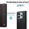 LC.IMEEKE For Xiaomi Redmi Note 14 4G (164.84mm) Case Carbon Fiber Texture Phone Cover Stand Card Holder