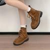 Майяр коричневый ретро стиль толстая подошва увеличивающие рост ботинки Мартин женские 2025 новый осенний толстый каблук тонкие короткие ботинки
