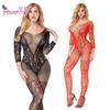 Lace Lingerie Sexy Hot Erotic Mesh Crotchless Babydoll Sleepwear Women Bodystocking Sexy See-through Bodysuit