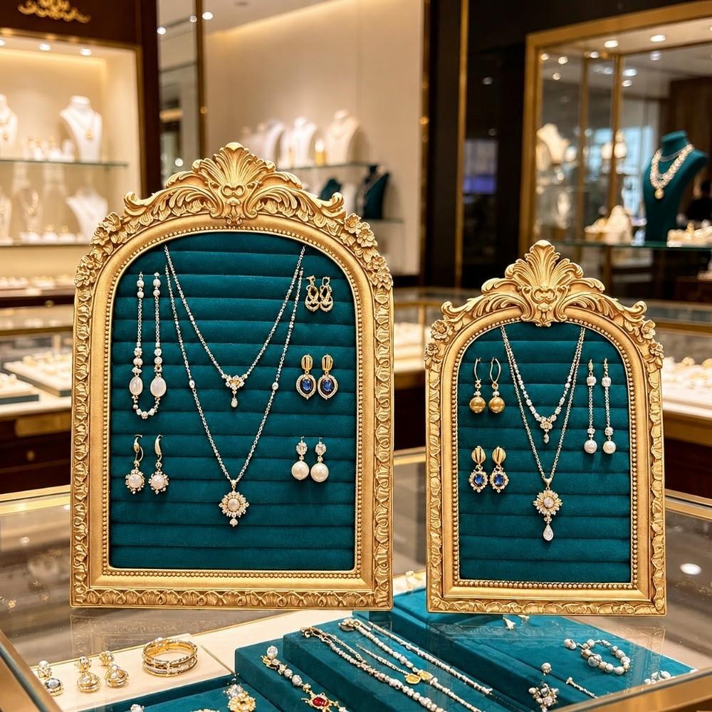 European Style Arched Jewelry Display Stand Velvet Earring Ring Display Board Holiday Gifts