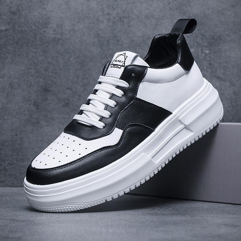 Мужская обувь осень 2025 простые мужские туфли Air Force, нишевая обувь для доски, черно-белая, приливная, платформа, личность, универсальная обувь, пятно