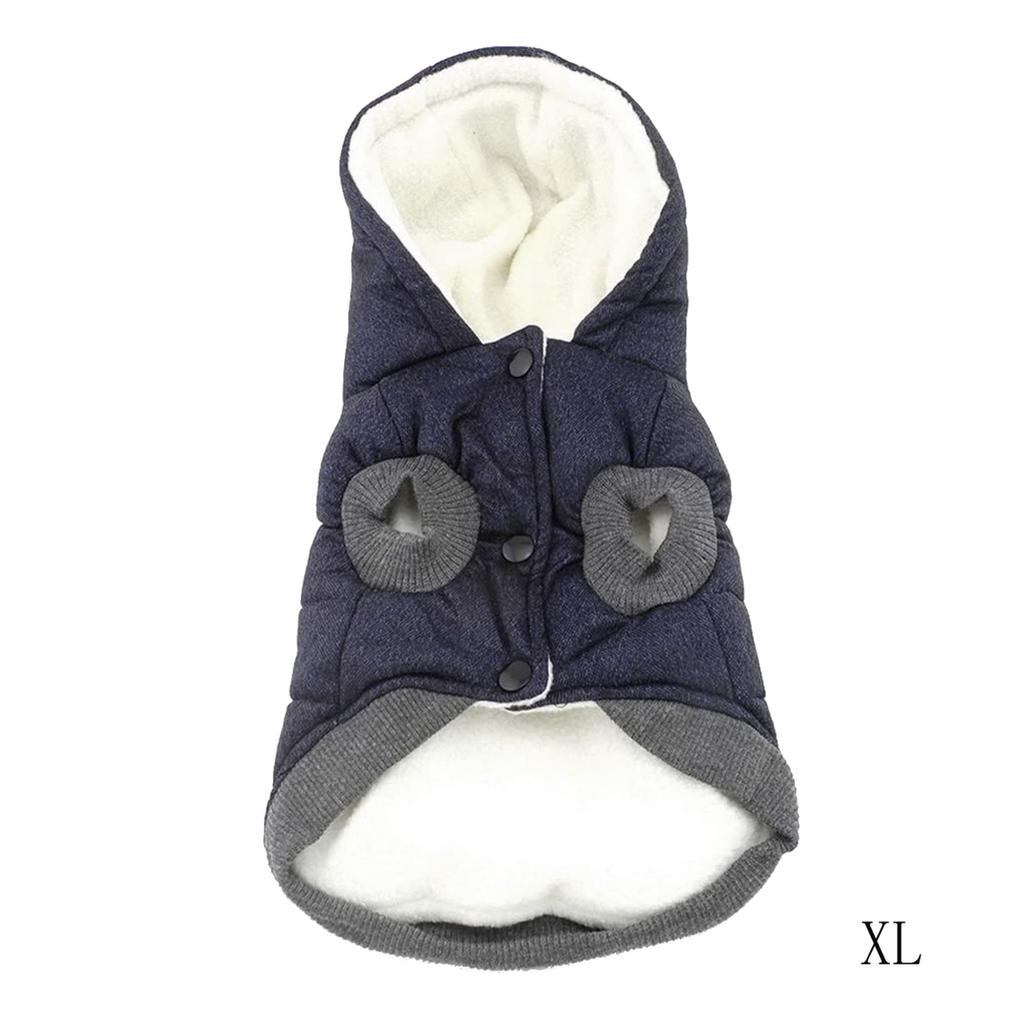 Куртка, толстовка, зимний пуховик, домашнее пальто с капюшоном Anumal, теплая одежда для крупных и средних собак (L (грудь: 44см, Шея: 29см), синий)