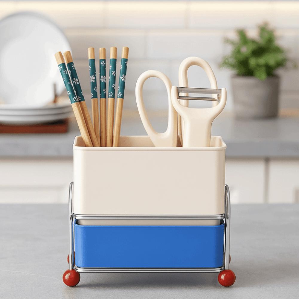 Multi-Functional Kitchen Chopsticks Tube Space Saving Dish Drainer  Countertop Storage