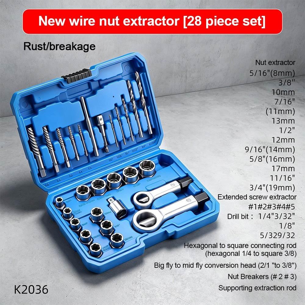 Rust Proof Nut Extractor High Torque Screw Remover Fastener Extractor  Broken Thread Taking