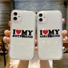 Милый забавный чехол для телефона «Я люблю свою девушку» для IPhone 11 12 13 14 Pro Max Mini X XR 16 15 7Plus Прозрачный парный чехол для пары