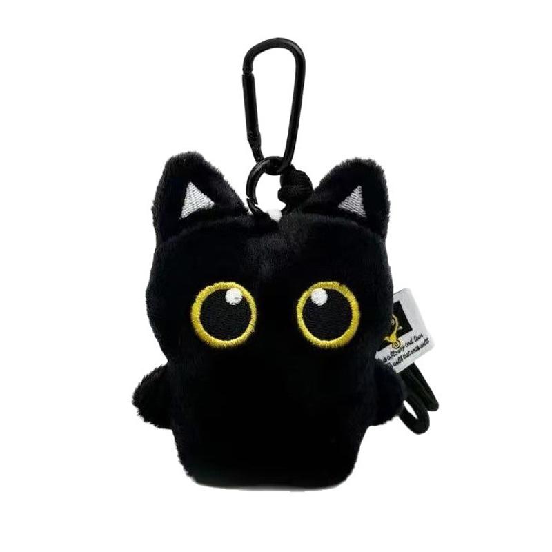 Милая Черная Кошка Плюшевая Игрушка Брелок, Мультяшный Котенок, Мягкая Набивная Кукла Подвеска, Ключи от Машины, Рюкзак, Подарки на День Рождения