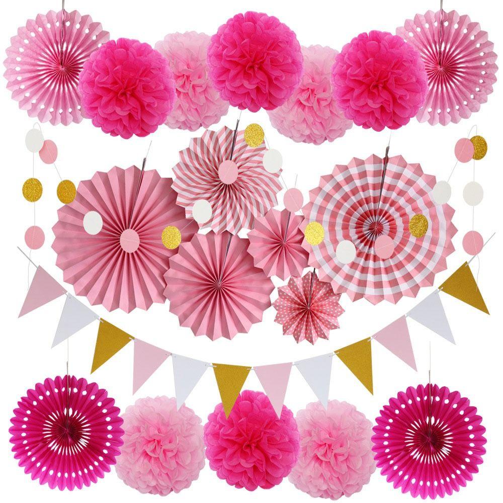 Christmas Festival Decorations Paper Fan Flowers Flower Paper Crafts Wedding Fans Tissue Paper