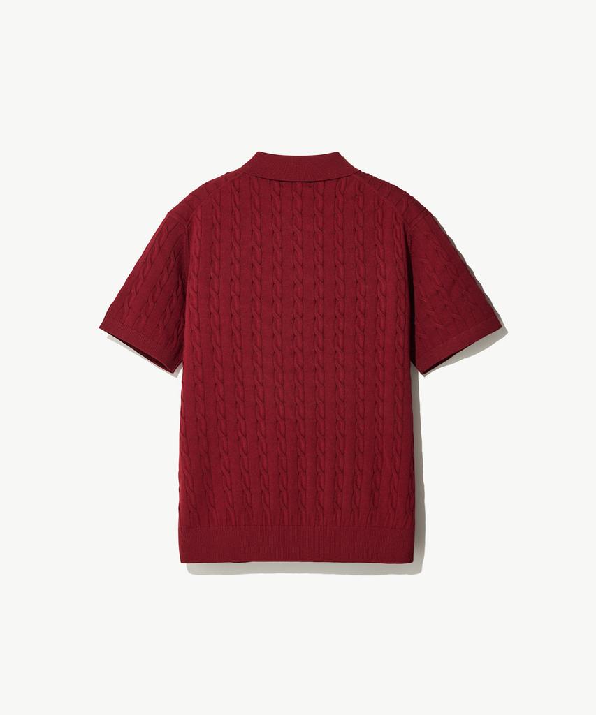 STCO Diems Ice Touch Cable Short Sleeve Knit_Red (Classic Fit)_Dktxb62Csr