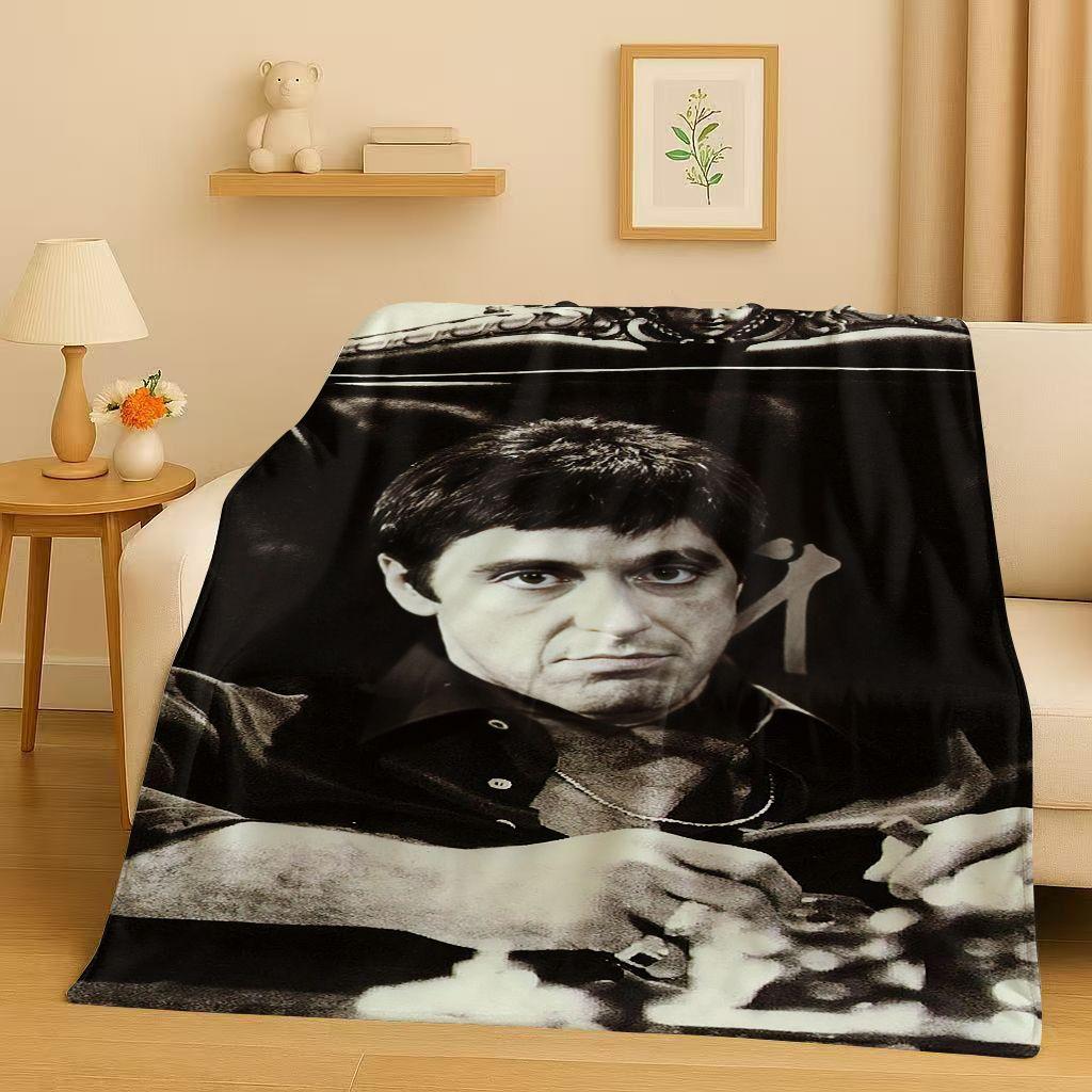 Classic Scarface Tony Gang Movie Flannel Blanket,Ultra Soft Plush Throw for Home Bedroom Bed Sofa Cover Office Picnic Kids Gift