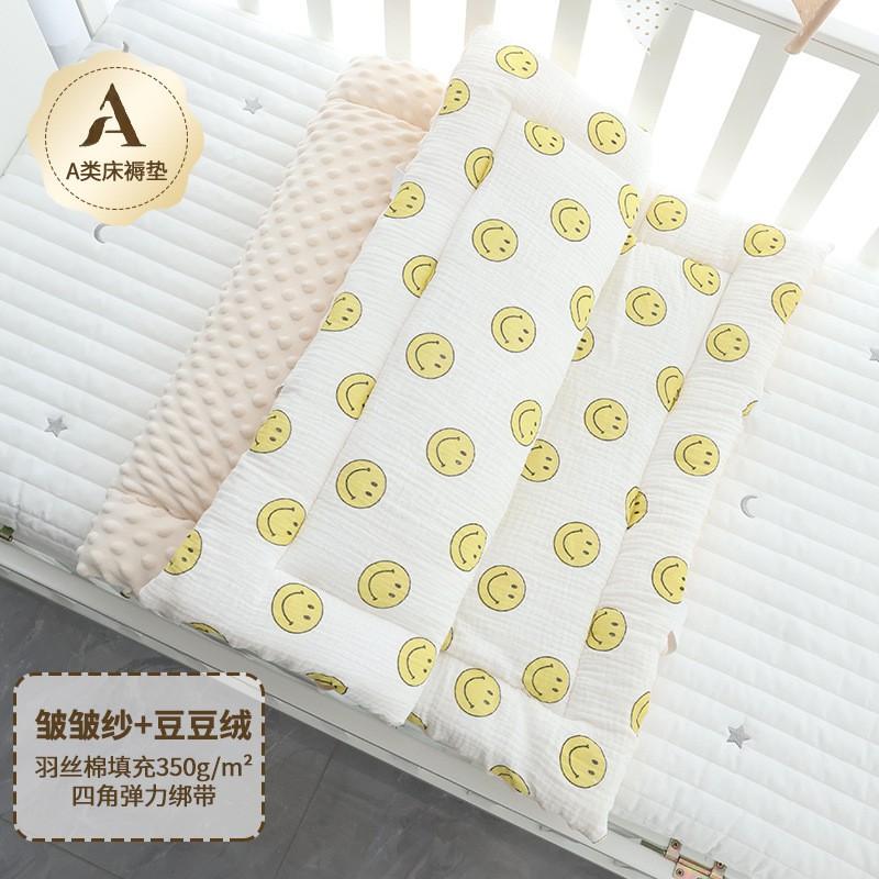 Baby Cotton Mattress Double-Sided Gauze Plush Toddler Bed Pad Infant Comfort Mat