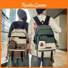 Blocked Color Fashionable Letter Printed Large Capacity Backpack Student