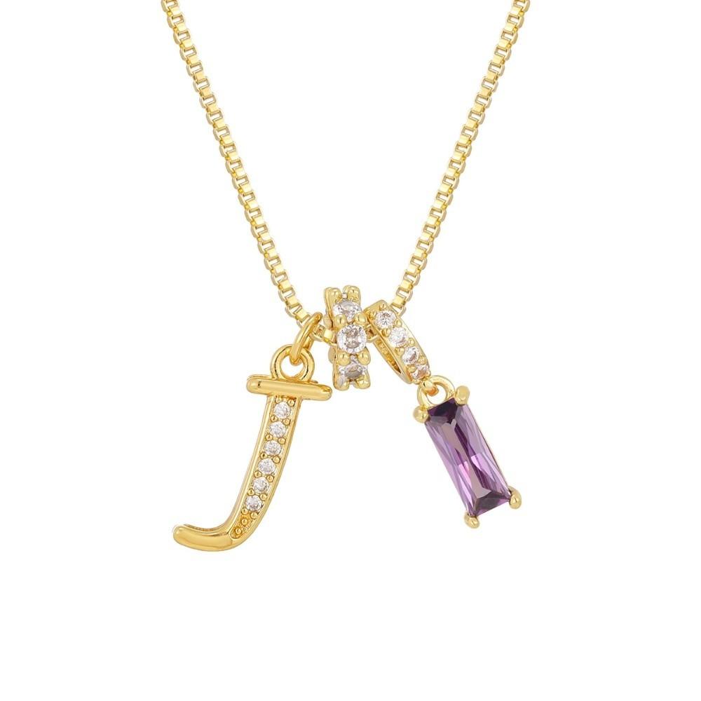 Adjustable Letter Jewelry Hypoallergenic Shiny Zircon Embedded Geometric Pendant Necklace Geometric Design Dopamine Style