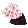 Summer Girl Girl Girl Tank Top And Shorts Set With Floral Pattern For Toddler Girls