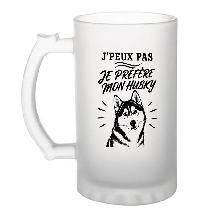 Chope de bière - PLANETEE - J'peux pas minimaliste - Givrée - Verre trempé 470 ml - Impression sublimation