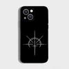 Кибер-сигил Линия креста Чехол для телефона Для iPhone 16,15,14,13,12,11 Plus,Pro Max,XS,X,XR,SE,Mini,8,7, Мягкий силикон Черный чехол