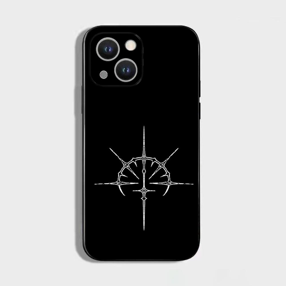 Кибер-сигил Линия креста Чехол для телефона Для iPhone 16,15,14,13,12,11 Plus,Pro Max,XS,X,XR,SE,Mini,8,7, Мягкий силикон Черный чехол