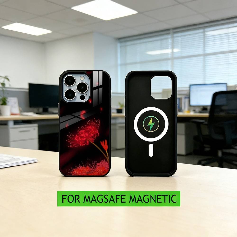 Чехол на телефон Ghoul Red Spider Lily Tokyo для iPhone 17, 16, 15, 14, 13, 12, 11 Plus, Pro, с магнитом для беспроводной зарядки Magsafe